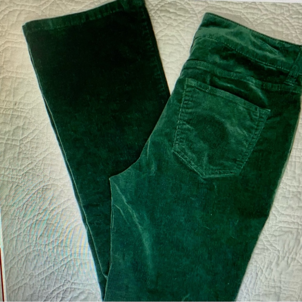 Green corduroy wide leg pants